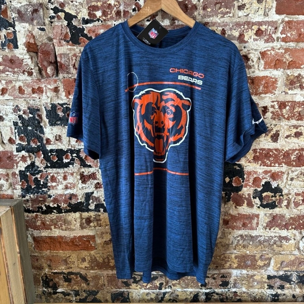 Nike Chicago Bears Men XL MLB Baseball Blue Pullover Gym Workout Shirt NEW